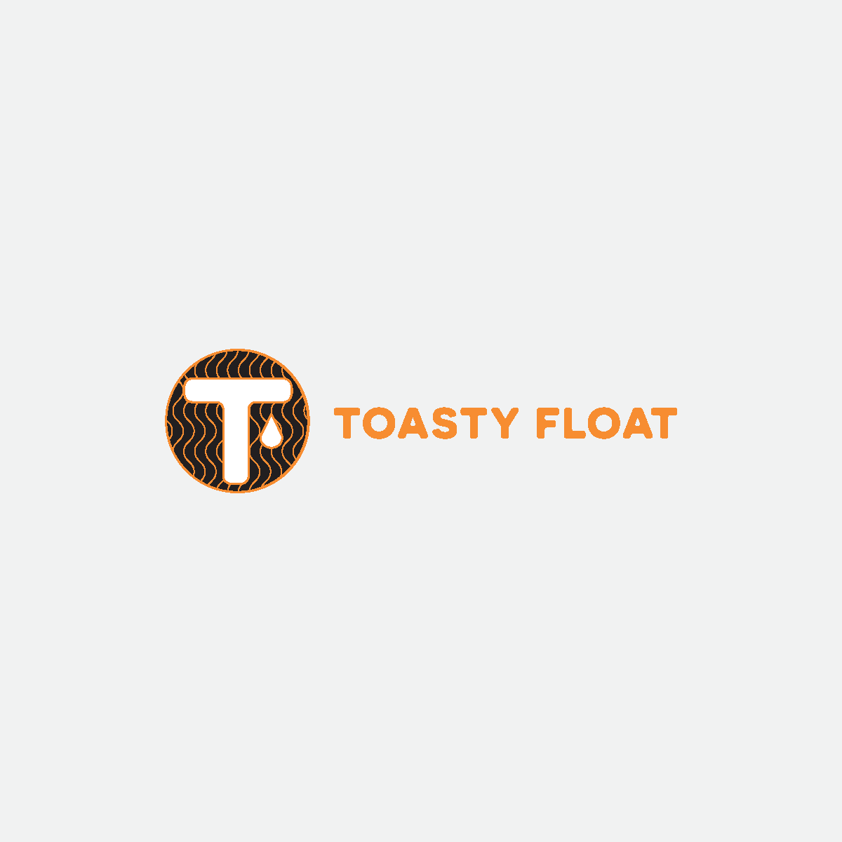 Logo of Toasty Float with a stylized 'T' on a white background